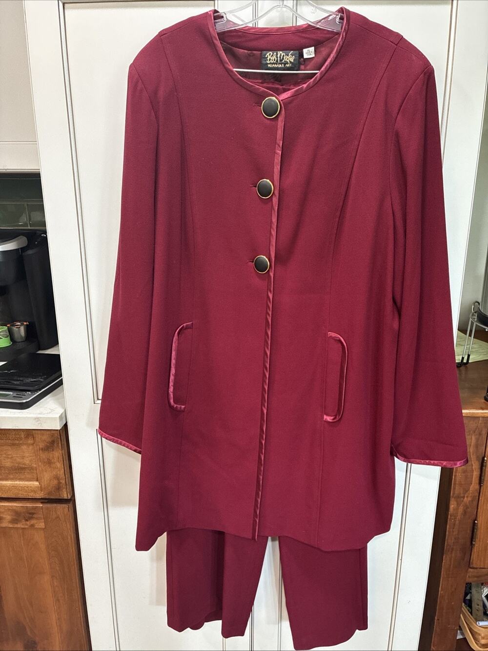 Bob Mackie Red Jacket Blazer Pant Suit WEARABLE ART SZ XL VTG